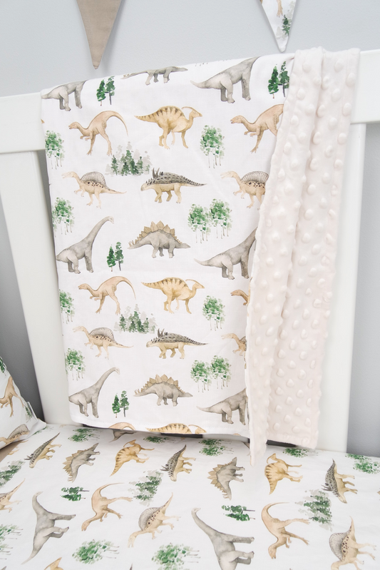 Lazy Dinosaur Minky Baby Blanket