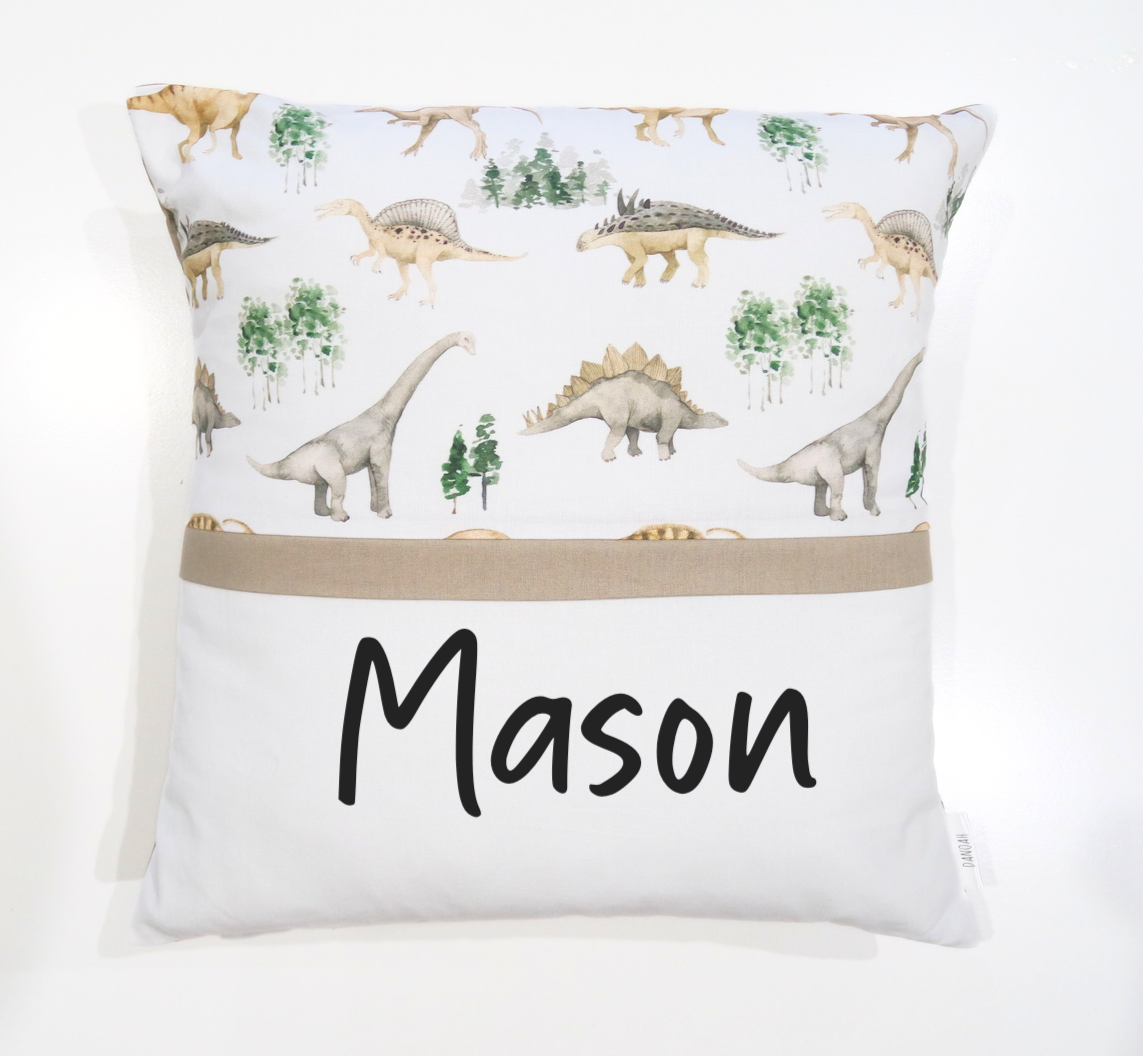Lazy Dinosaur Personalised Cushion Cover