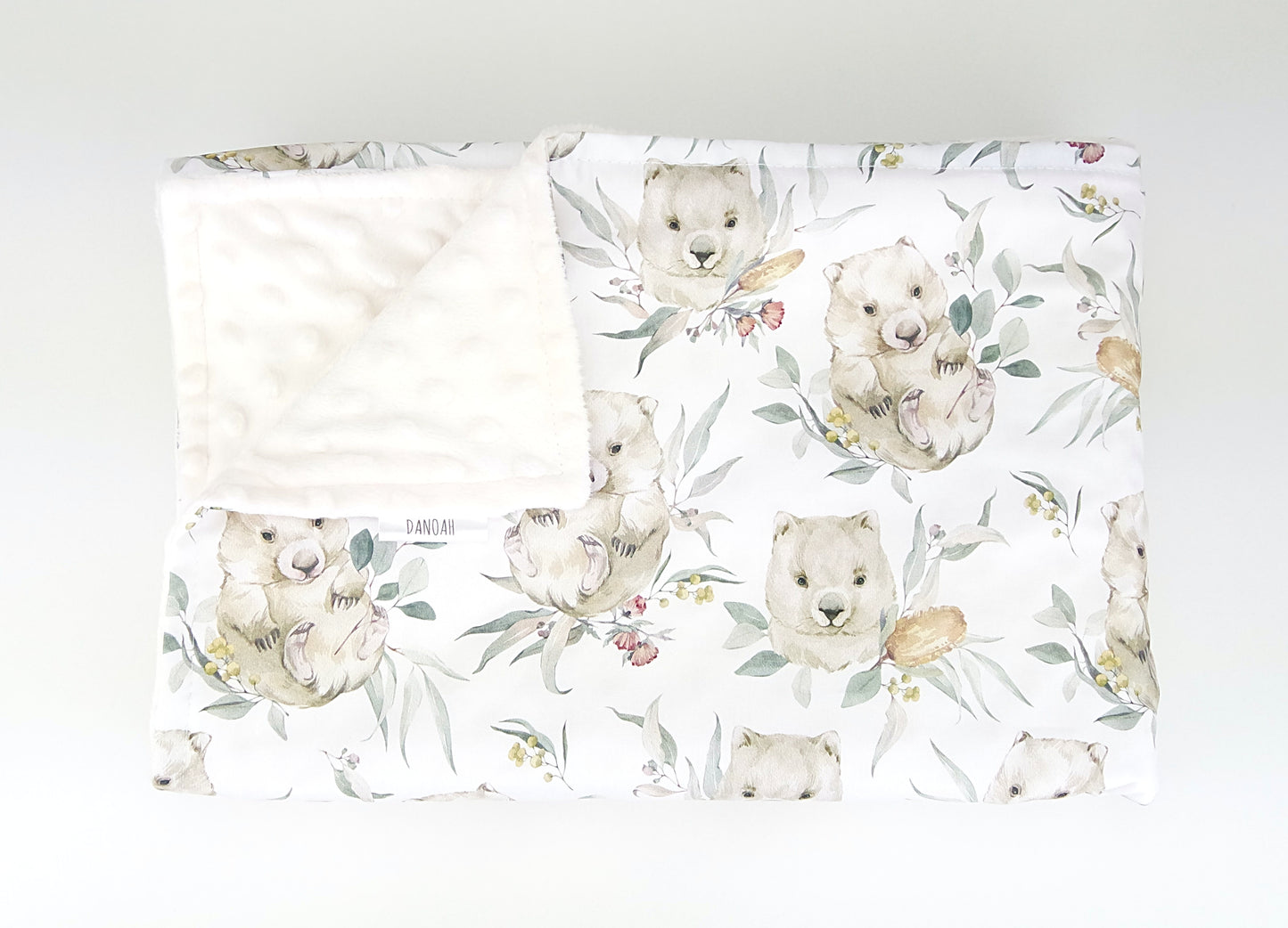 Willy the Wombat Minky Dot Baby Blanket (Beige)