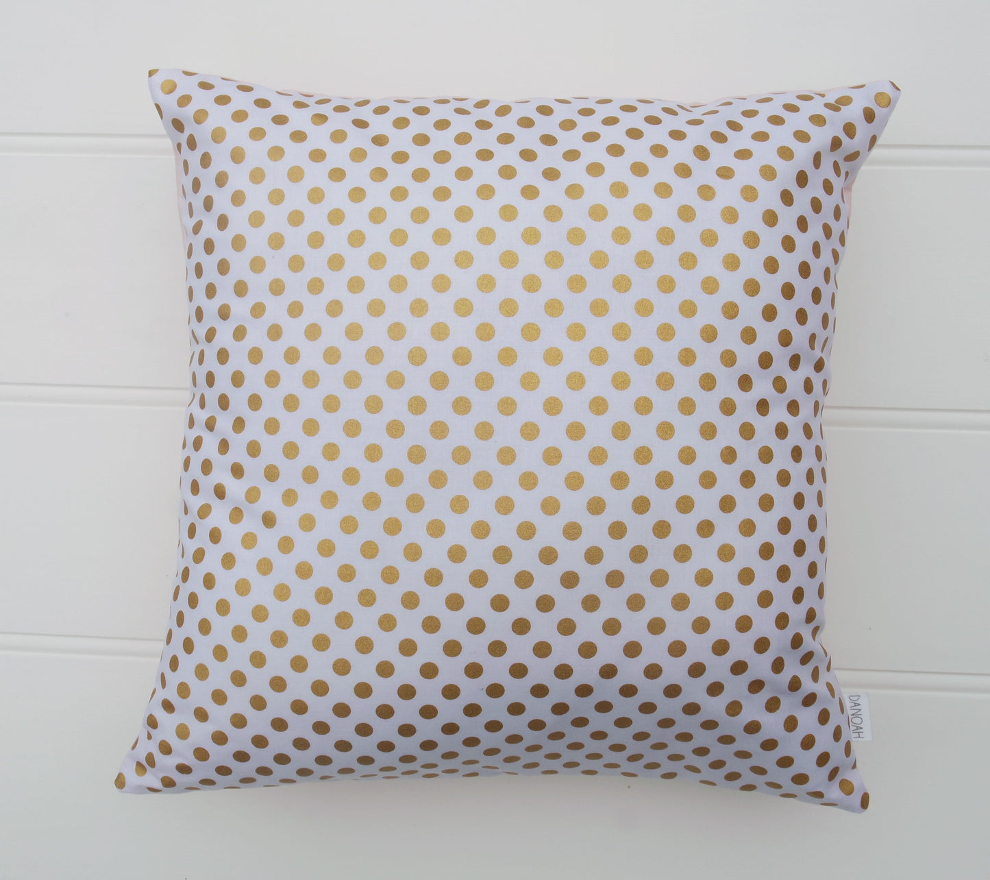 White & Gold Dot Cushion Cover