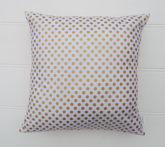 White & Gold Dot Cushion Cover