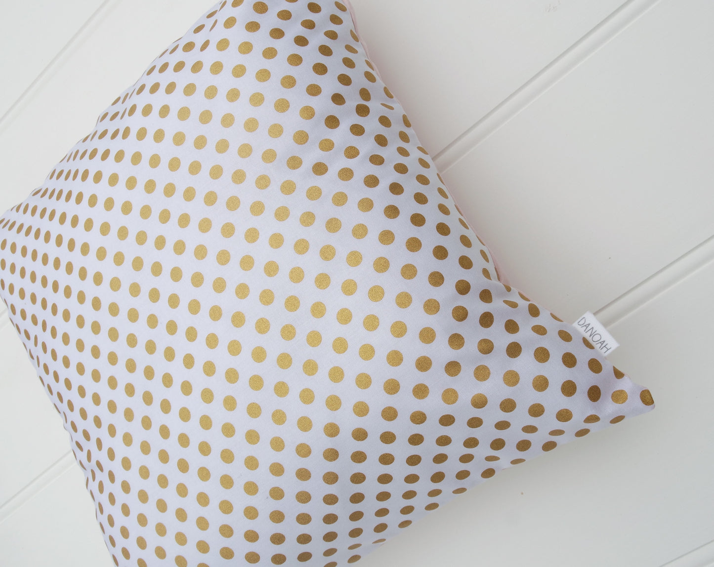 White & Gold Dot Cushion Cover