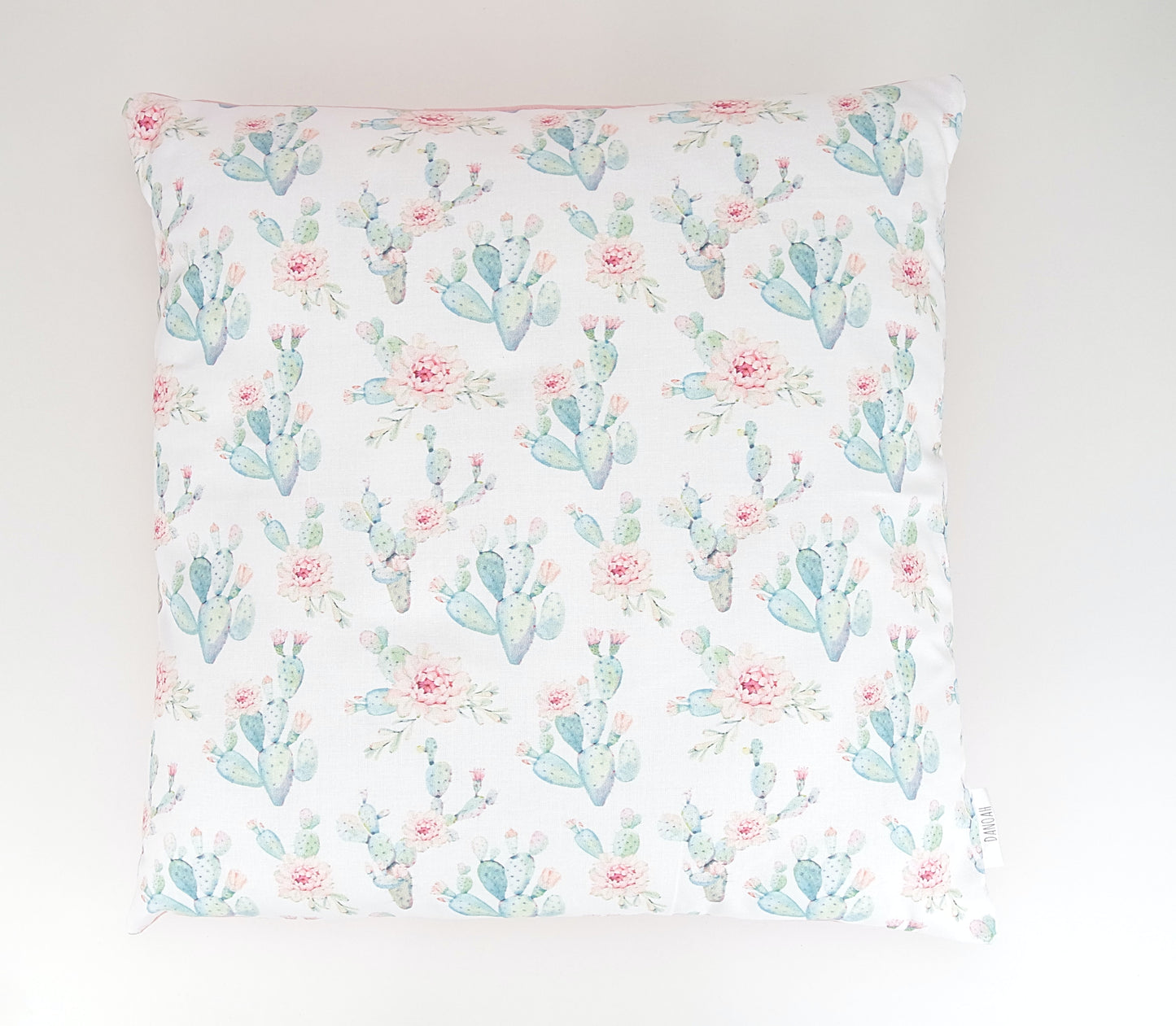 Pink Floral Cactus Cushion Cover