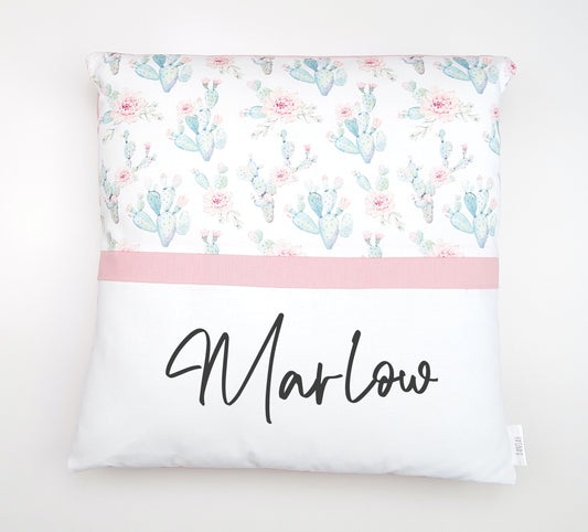 Pink Cactus Personalised Cushion Cover