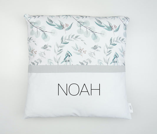 Grey Eucalyptus Personalised Cushion Cover