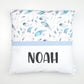 Blue Feather Personalised Cushion Cover