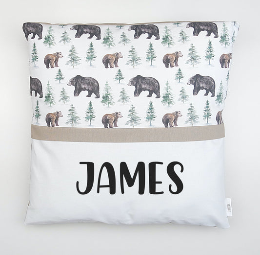 **70% OFF** Bear In The Woods Personalised Cushion Cover