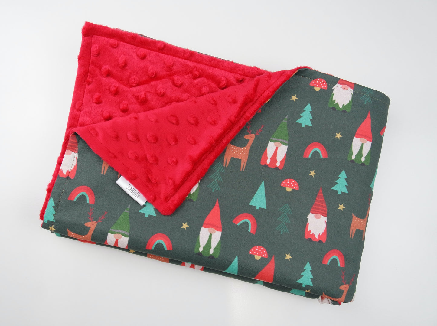 50% off Gnomie Rainbow Christmas Minky Baby Blanket (Green)