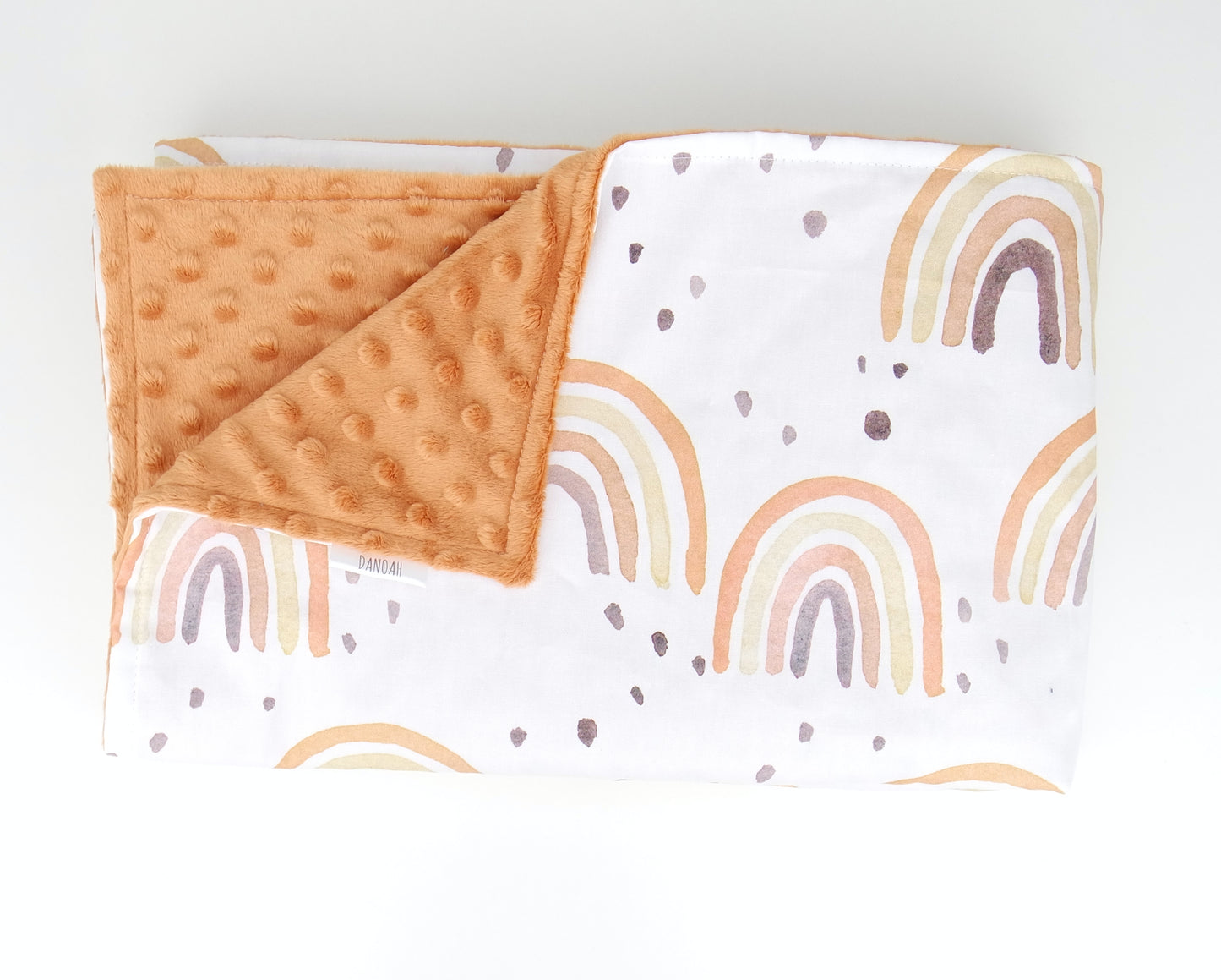 Rusty Rainbow Minky Dot Baby Blanket (Rust)