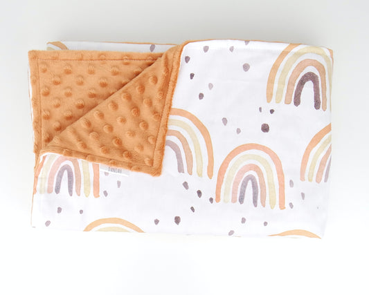 Rusty Rainbow Minky Dot Baby Blanket (Rust)