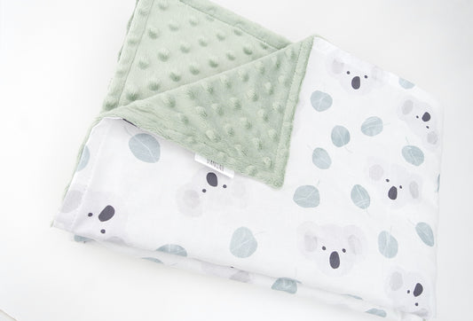 Australian Koala Minky Baby Blanket (Green)