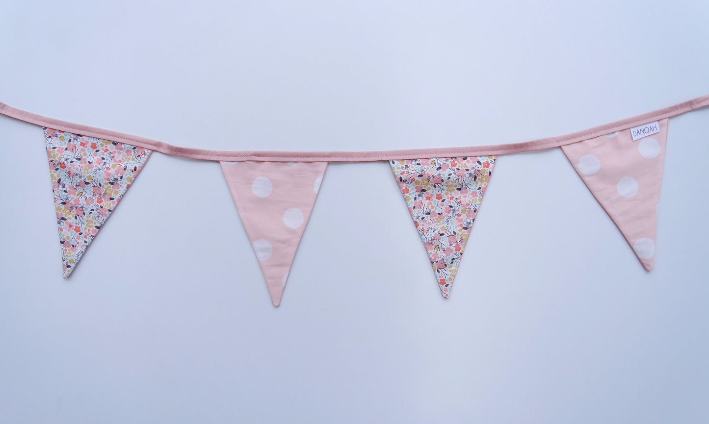 Pink Polka Dot & Floral Bunting Flags