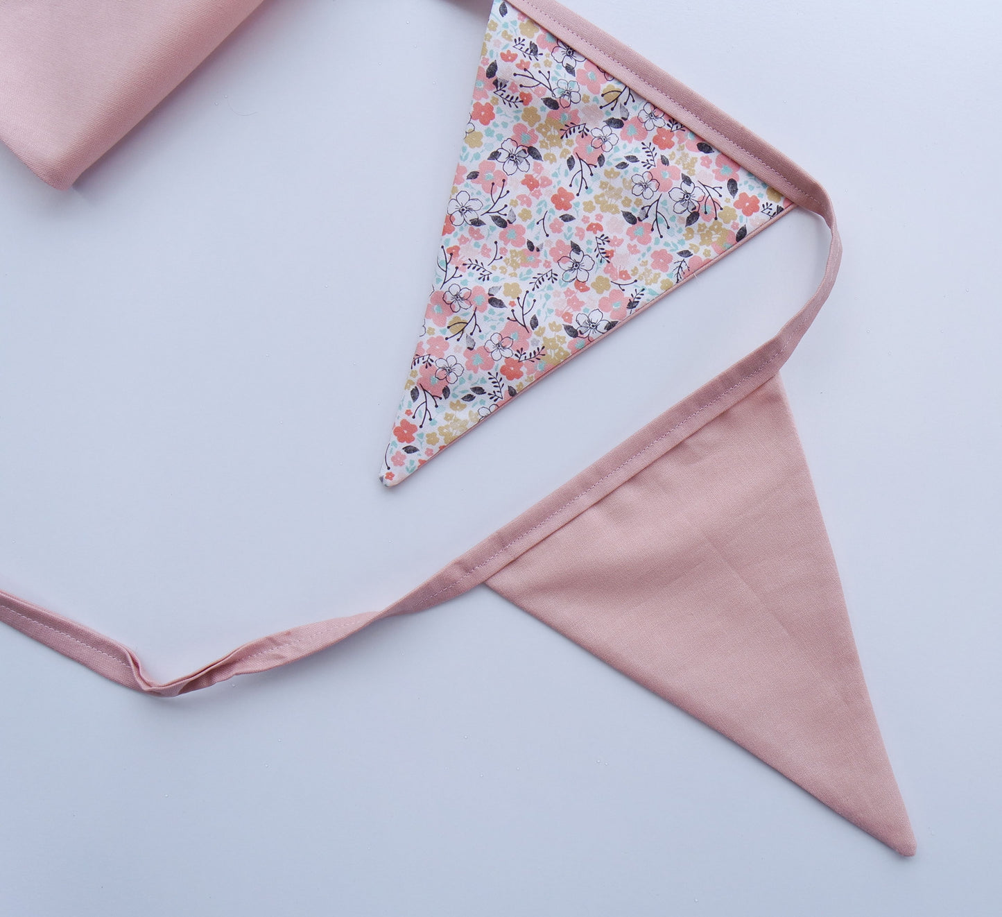 Pink Polka Dot & Floral Bunting Flags