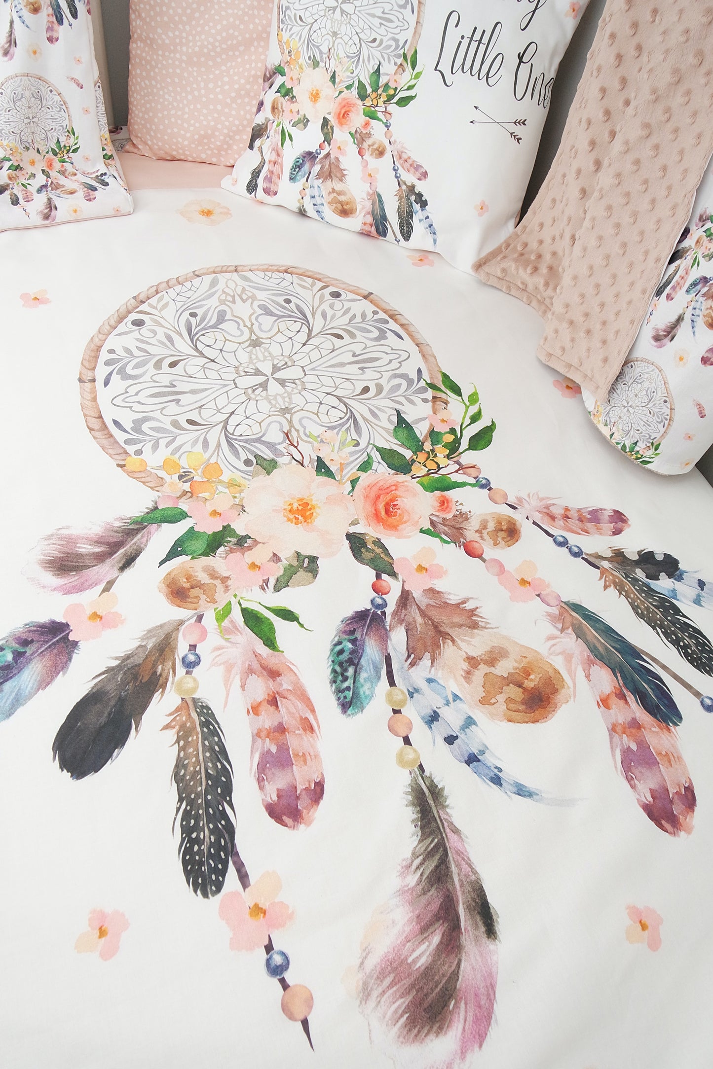 Neutral Dreamcatcher Cot Quilt