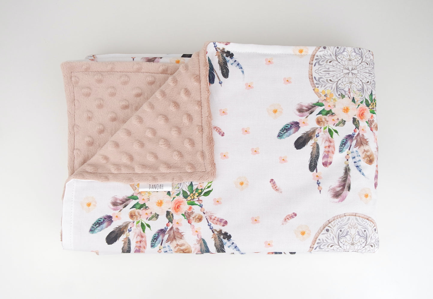 Neutral Dreamcatcher Minky Baby Blanket