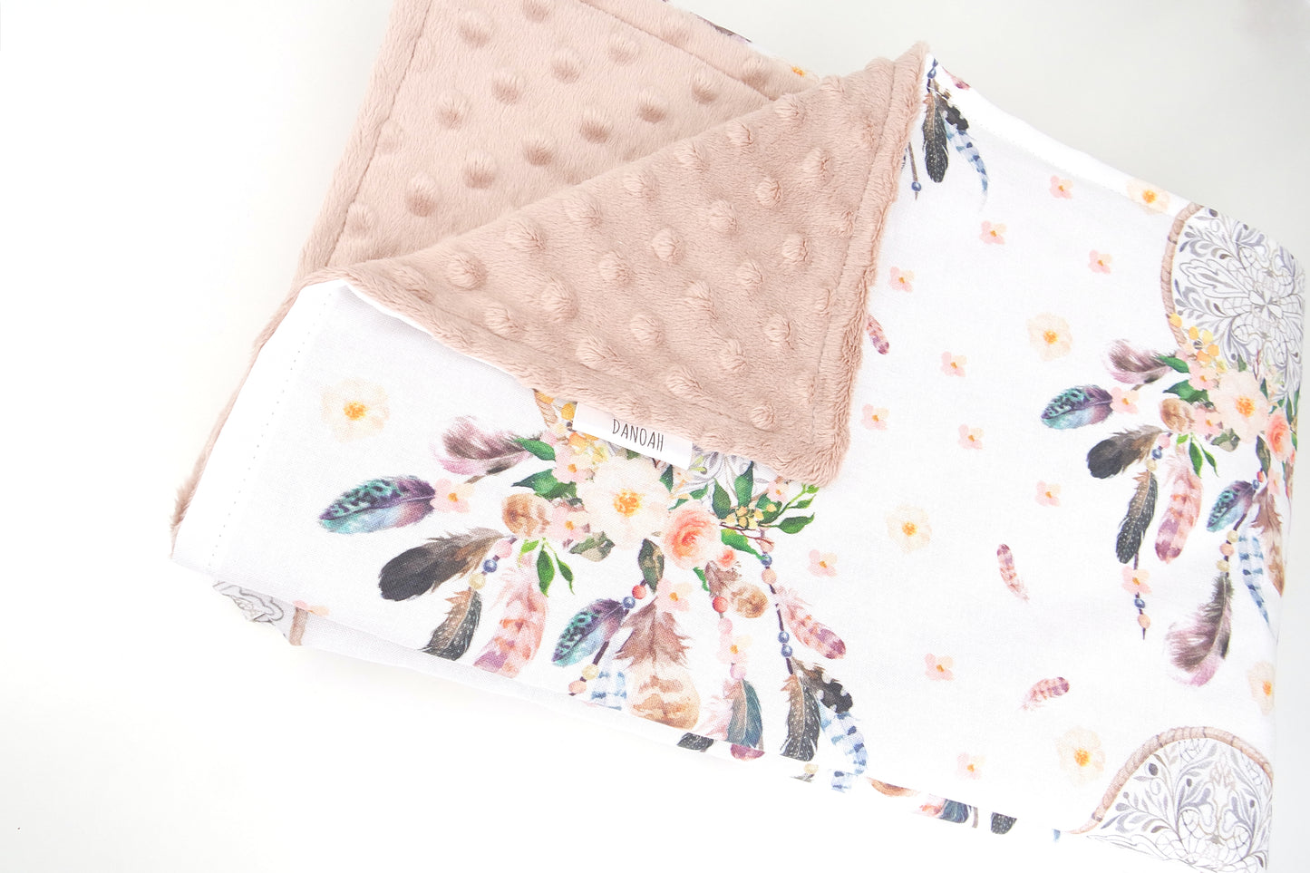 Neutral Dreamcatcher Minky Baby Blanket