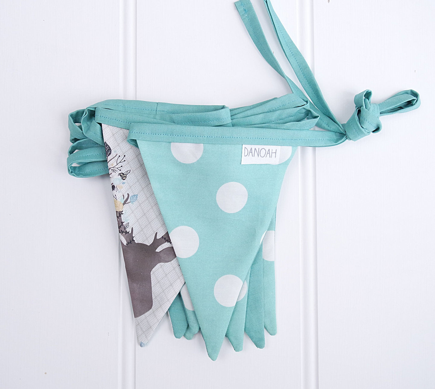 Aqua Deer & Polka Dot Bunting Flags
