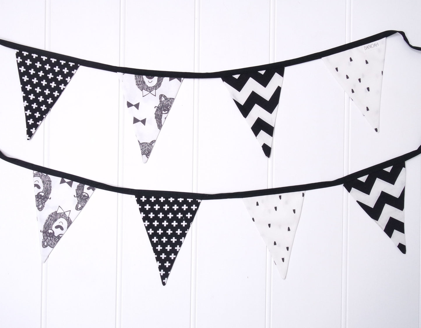 Black & White Bowtie Bear Bunting Flags