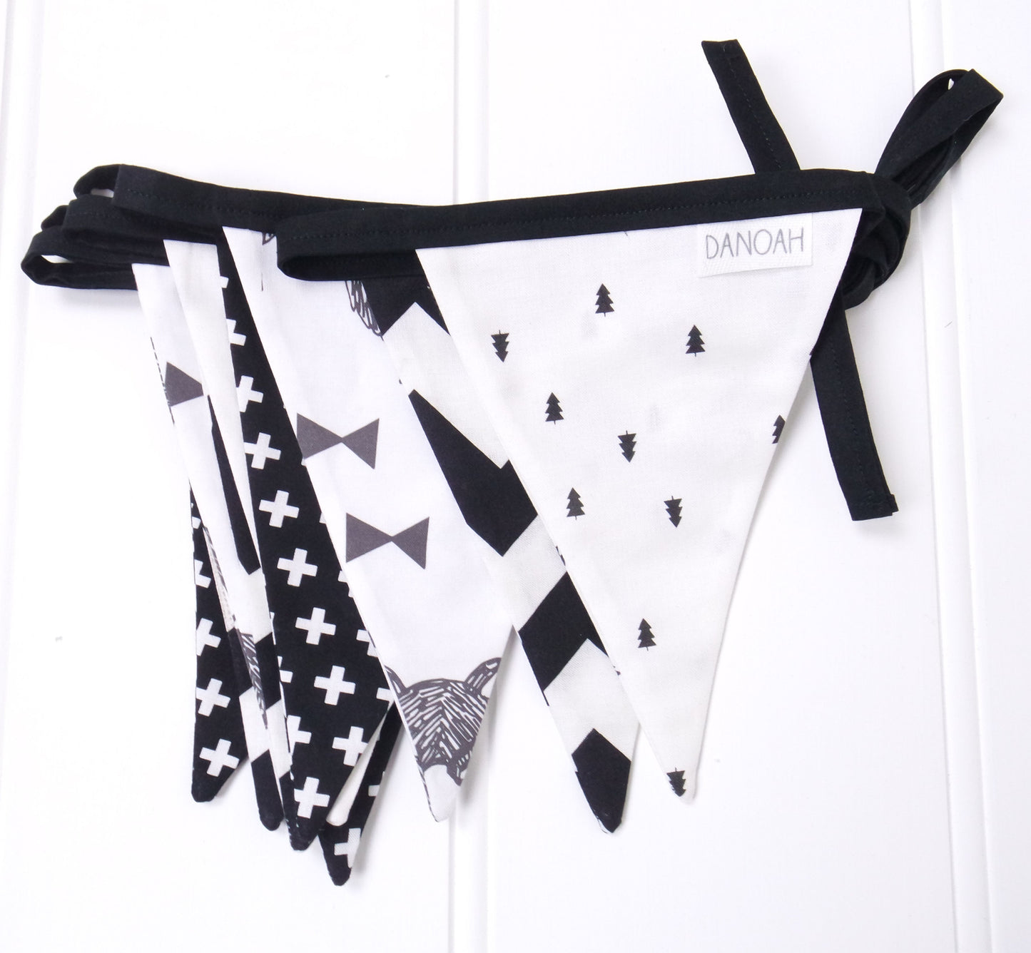 Black & White Bowtie Bear Bunting Flags
