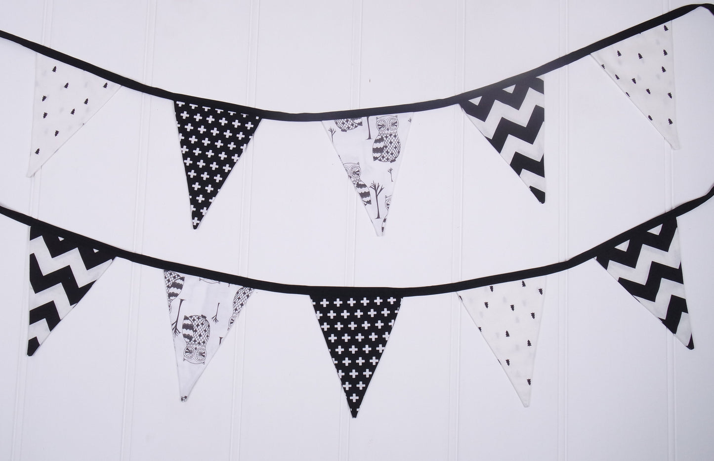 Black & White Owl Bunting Flags