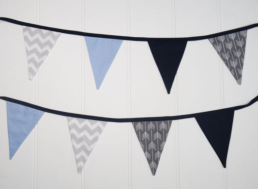 Blue & Grey Bunting Flags