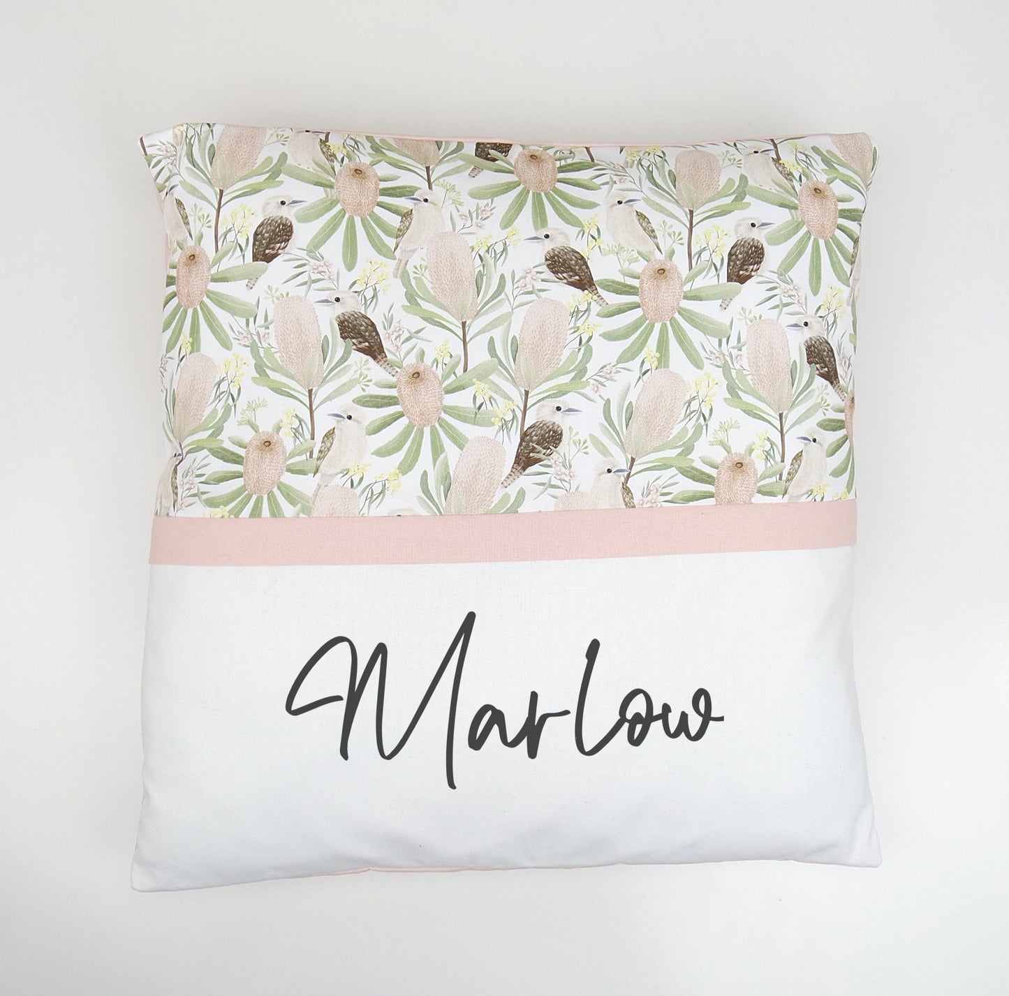 **70% OFF** Neutral Pink Kookaburra Personalised Cushion Cover