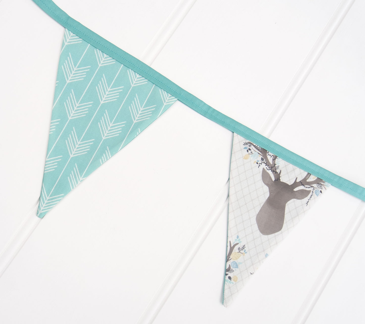 Aqua Deer & Arrows Bunting Flags