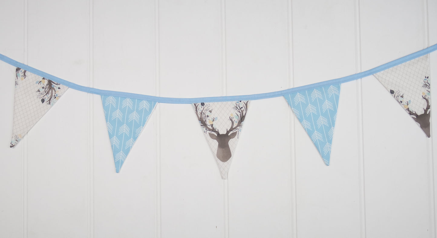 Blue Deer & Arrows Bunting Flags