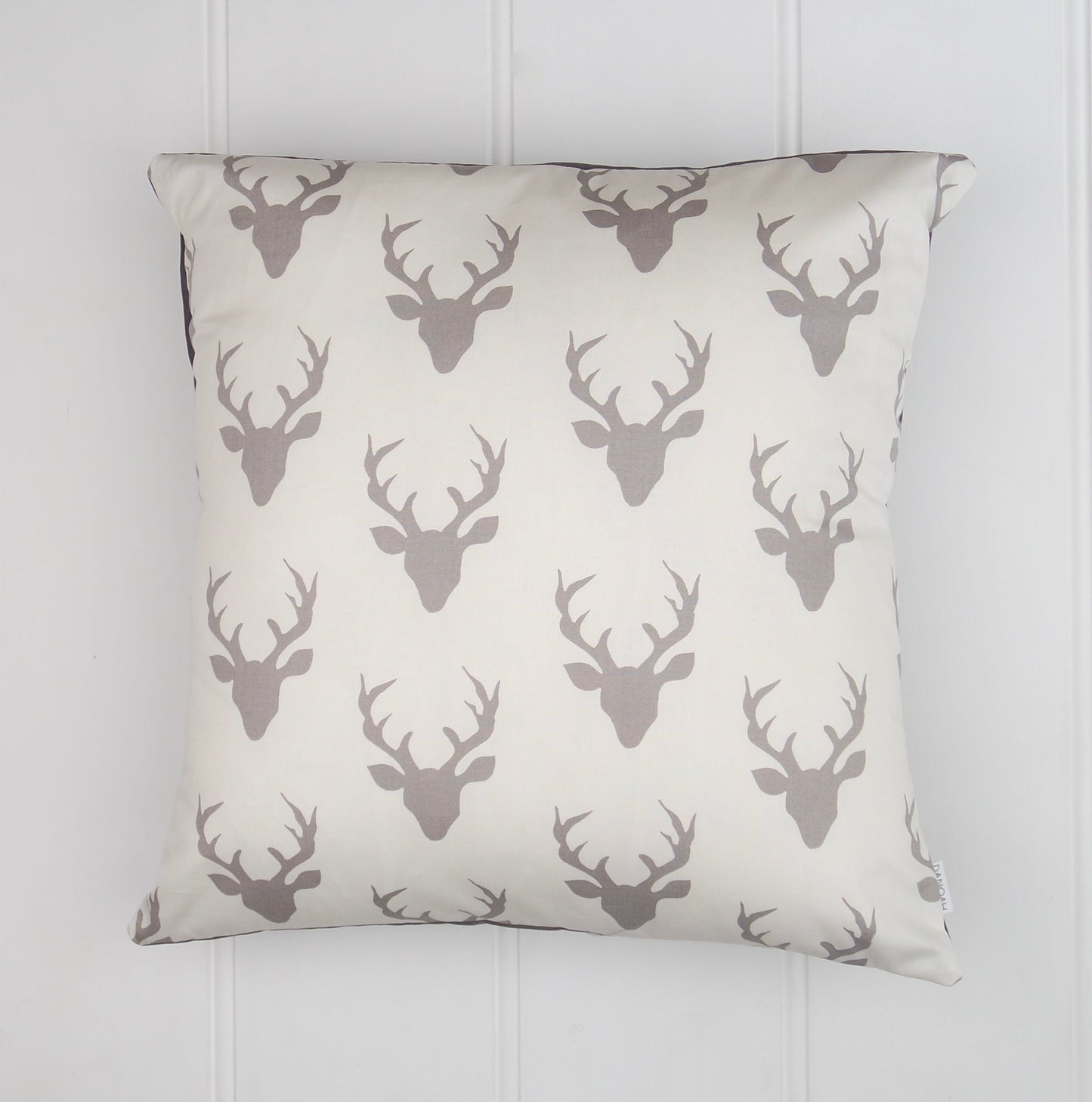 Grey Deer Head Cushion Cover