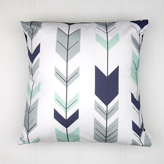 Navy & Mint Arrow Cushion Cover