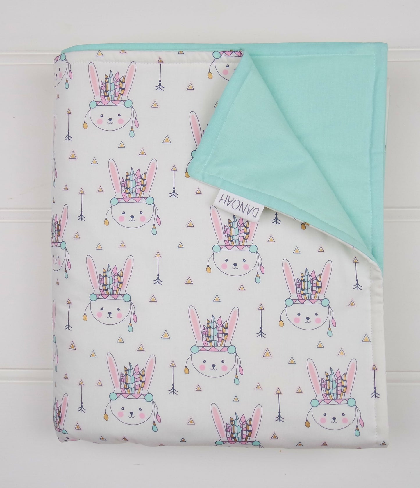 Pastel Indian Bunny Cot Quilt