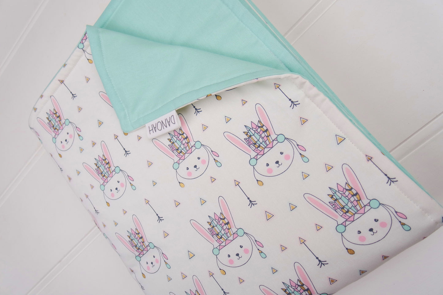 Pastel Indian Bunny Cot Quilt