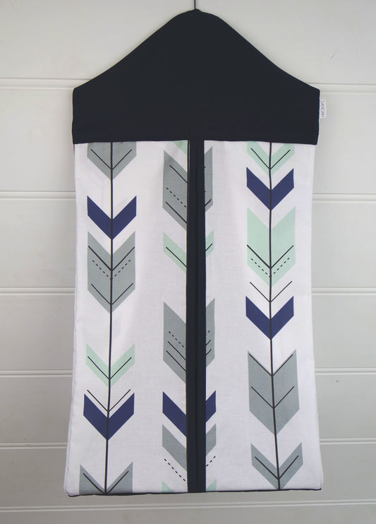 Nappy Stacker - Navy & Mint Arrow