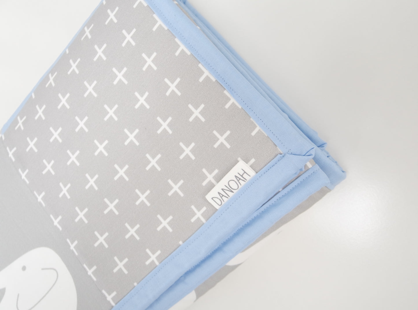 Baby Blue & Grey Elephant Patchwork Quilt