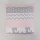 Pink & Grey Elephant Patchwork Cushion Cover