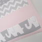 Pink & Grey Elephant Patchwork Cushion Cover