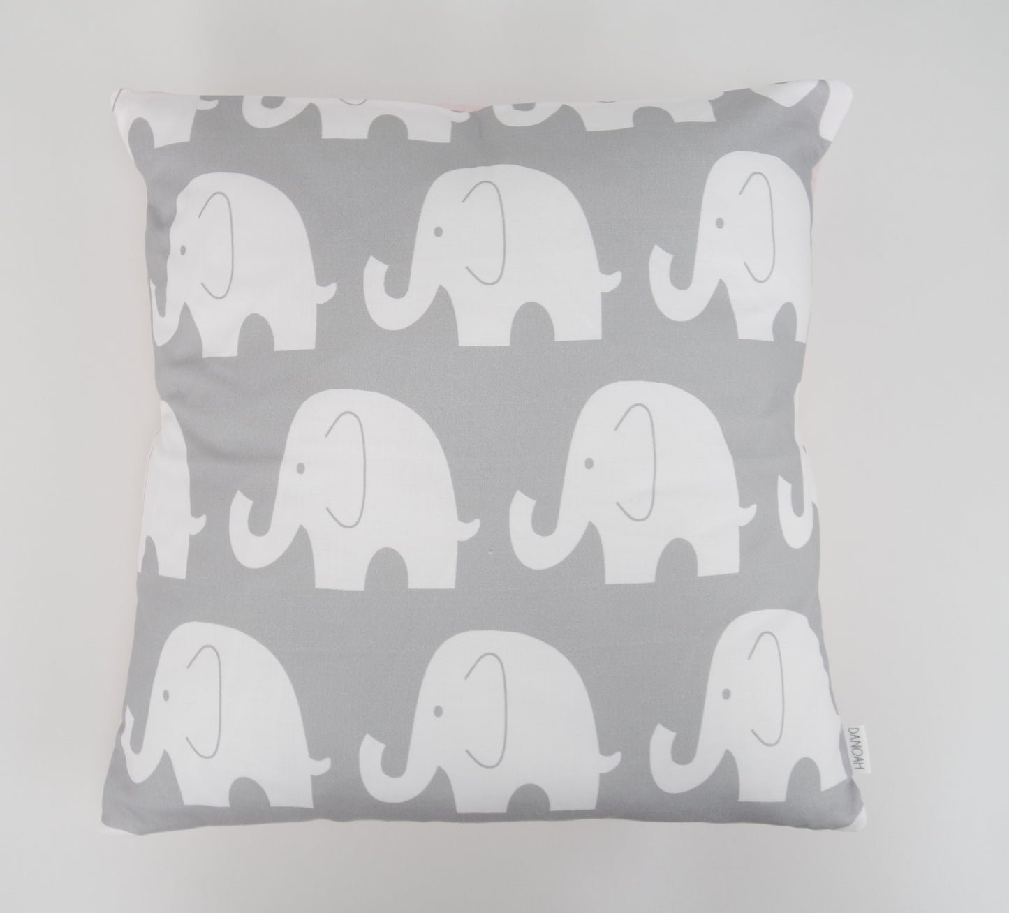 Pink & Grey Elephant Cushion Cover