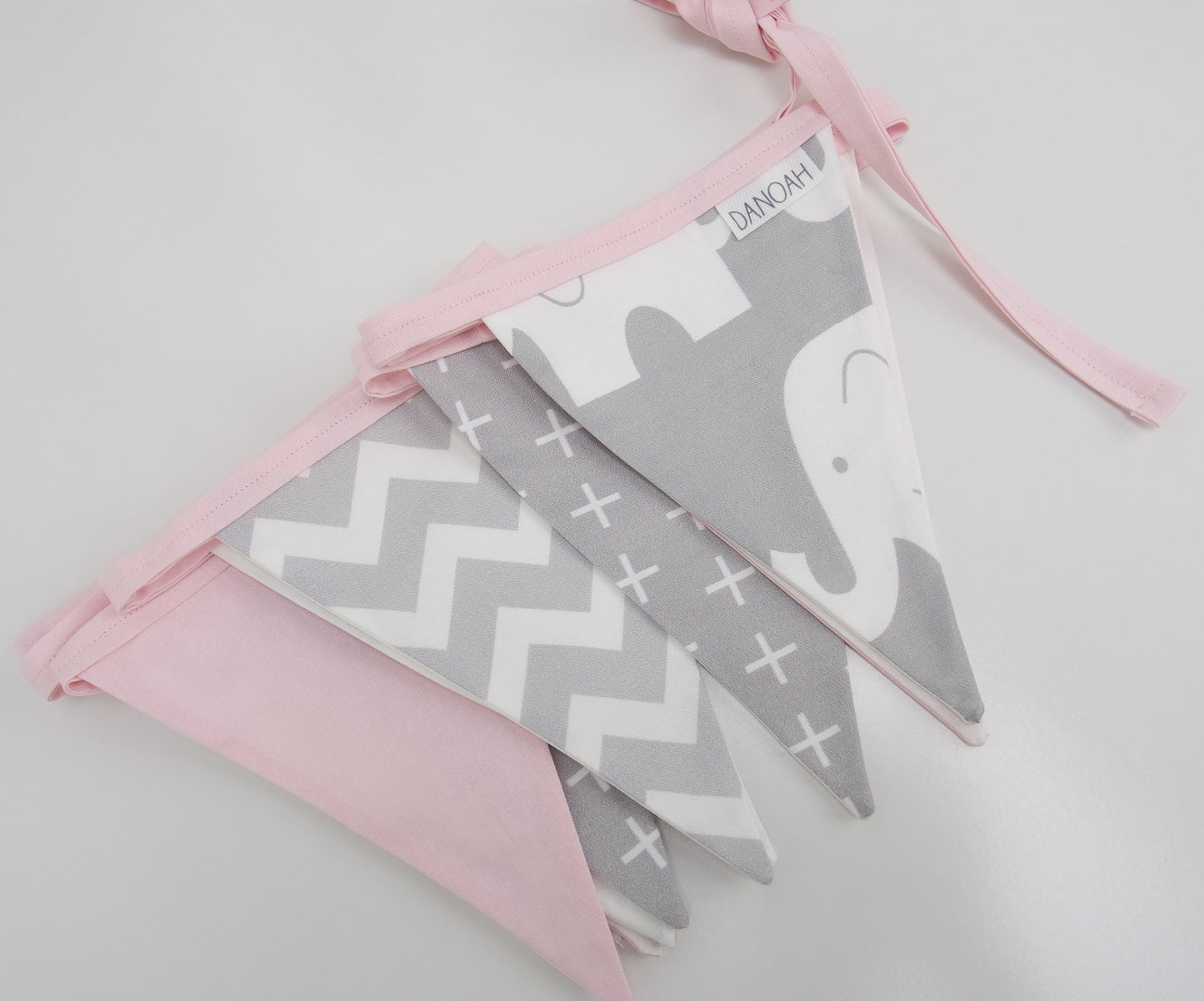 Pink & Grey Elephant Bunting Flags