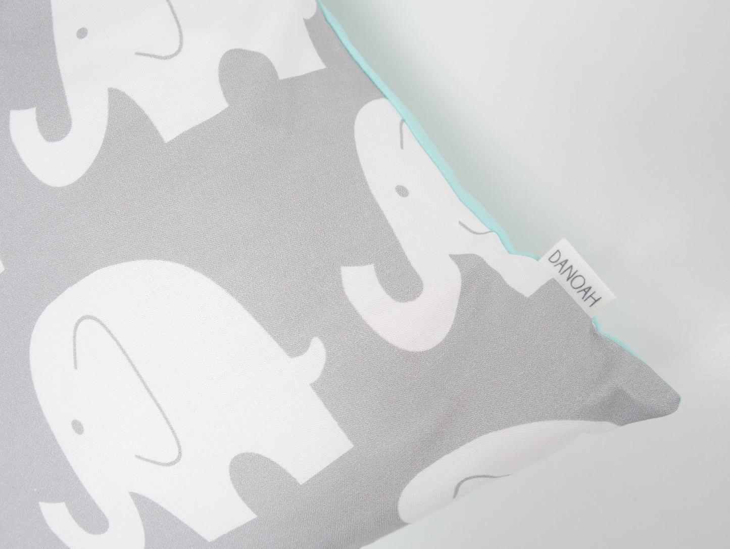 Mint & Grey Elephant Cushion Cover