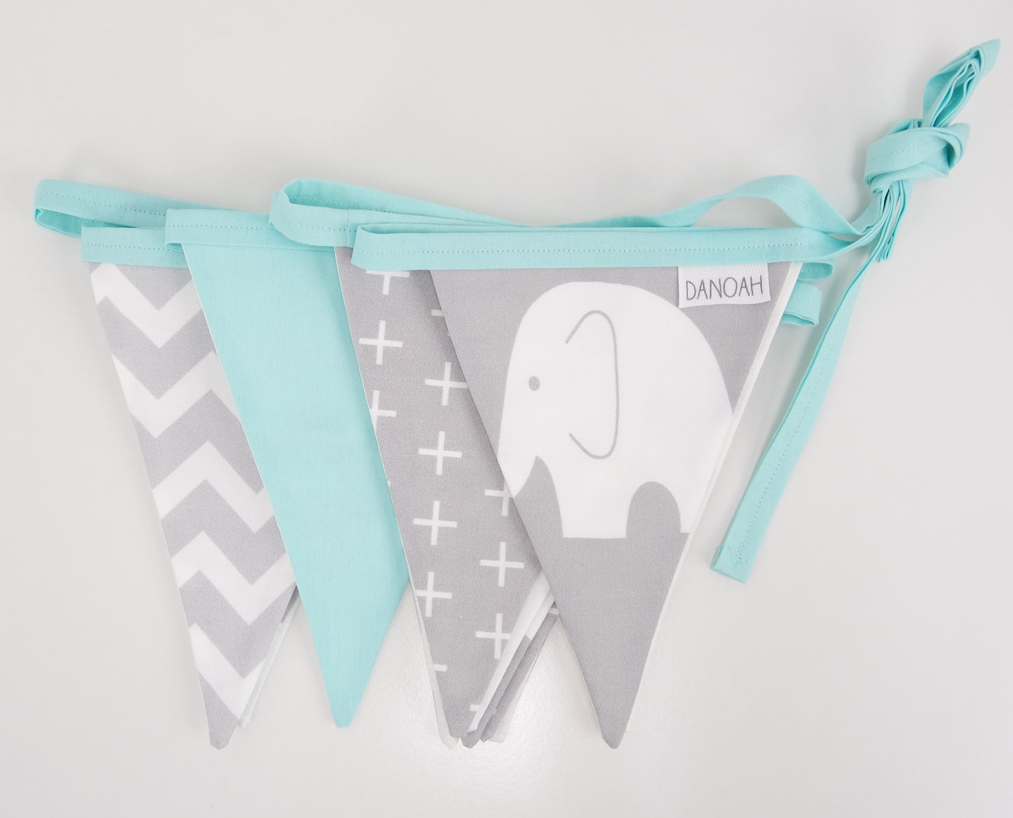 Mint & Grey Elephant Bunting Flags