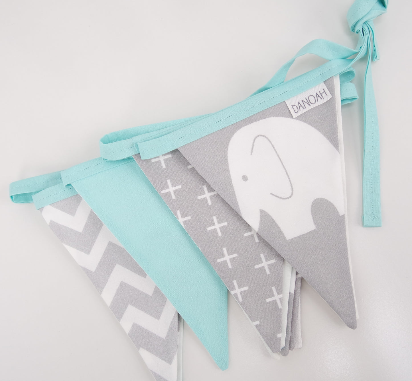 Mint & Grey Elephant Bunting Flags