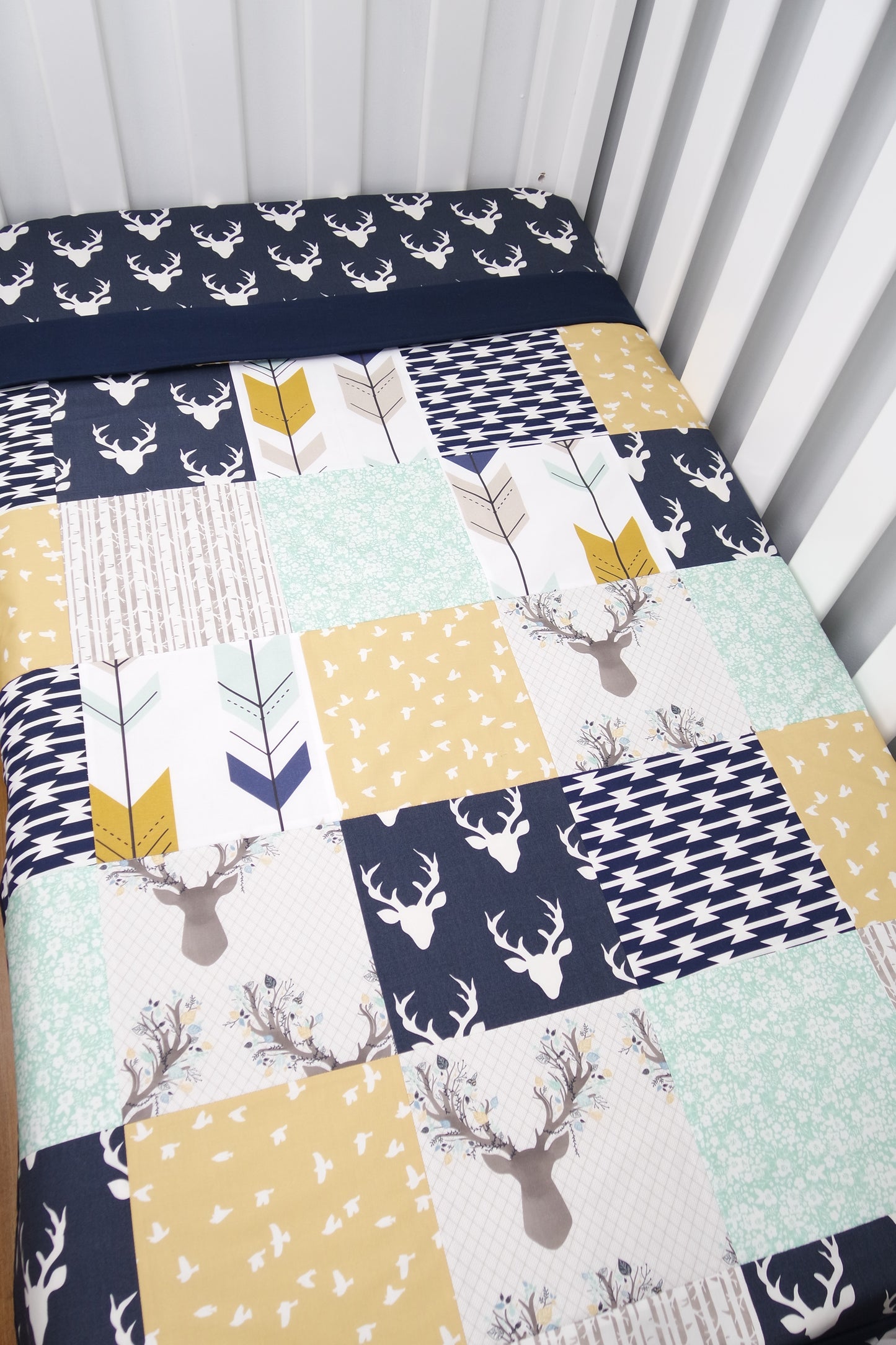 Navy Buck Patchwork Quilt