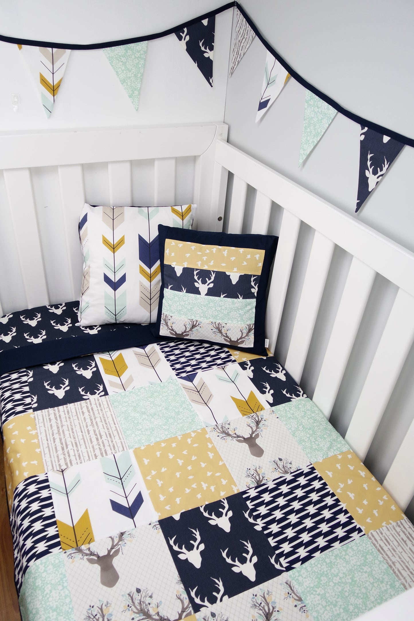 Navy Buck Patchwork Quilt
