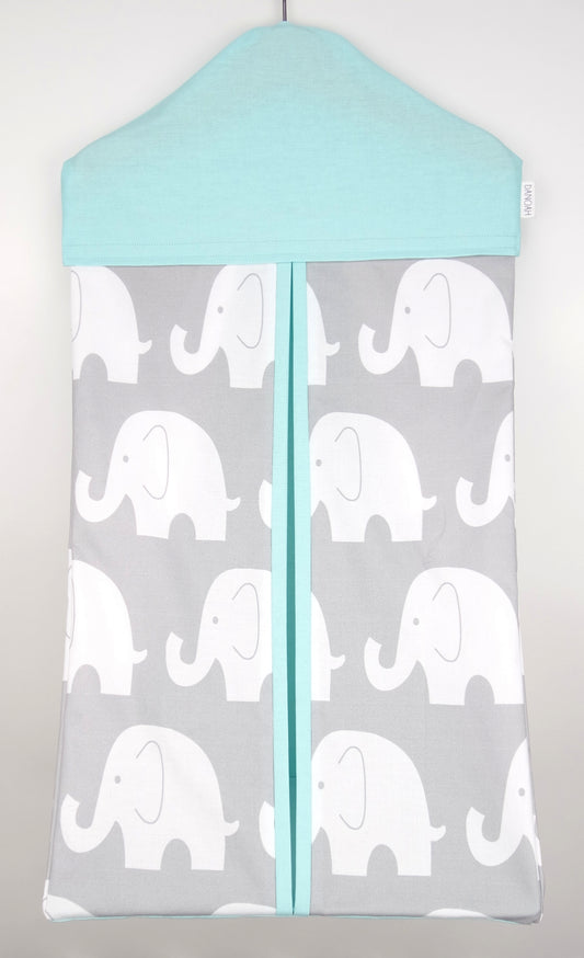 Nappy Stacker - Mint & Grey Elephant