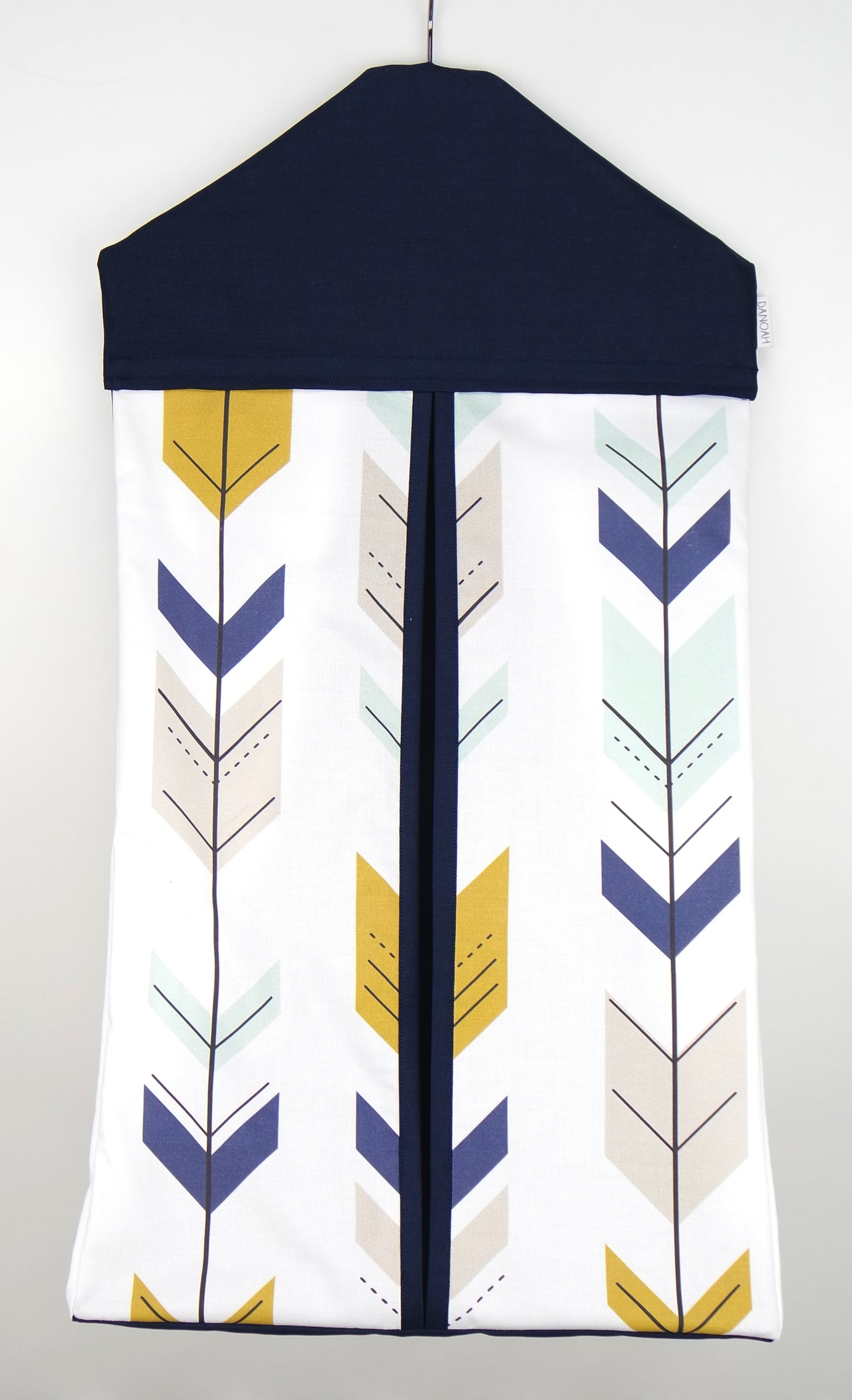 Nappy Stacker - Navy & Mustard Arrow