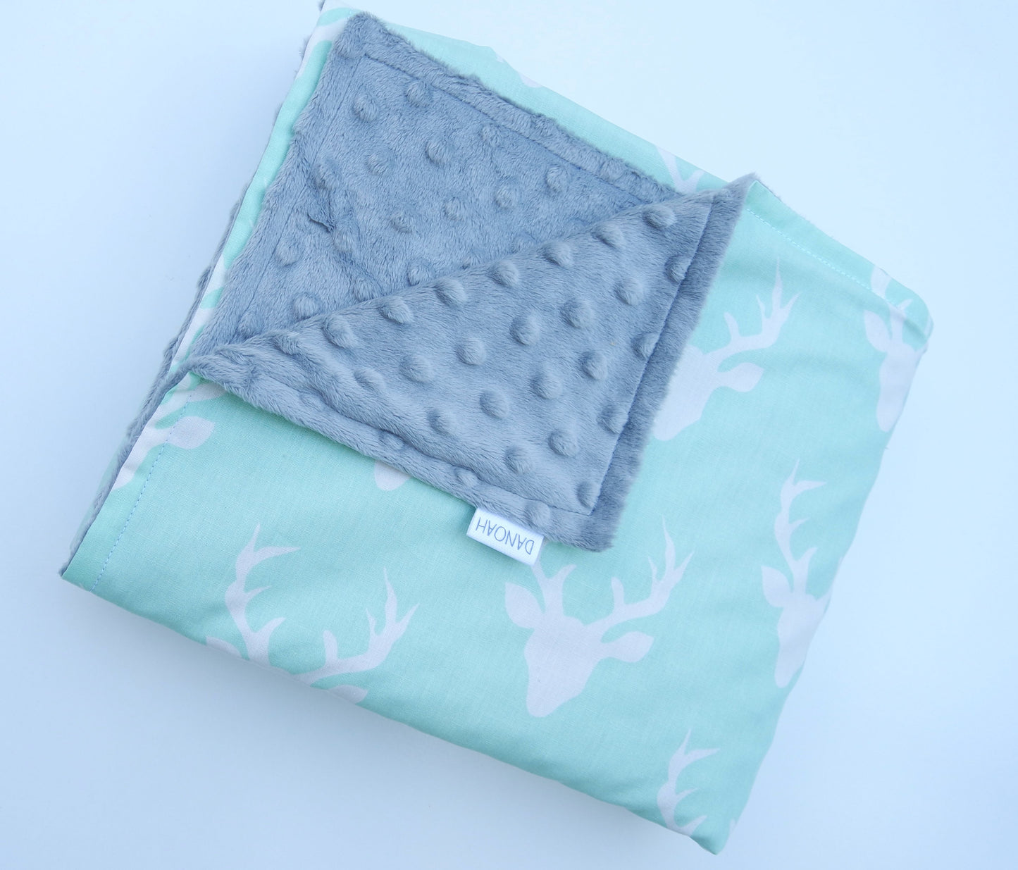 SALE - Mint Deer Baby Blanket