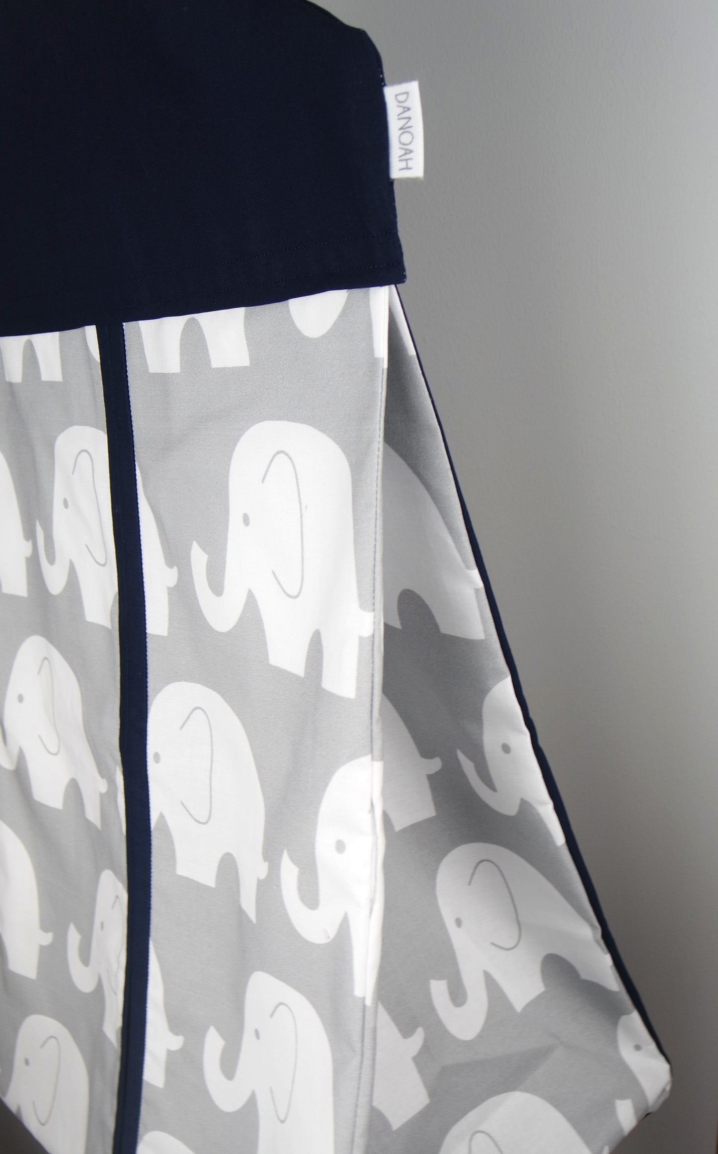 Nappy Stacker - Navy Blue & Grey Elephant