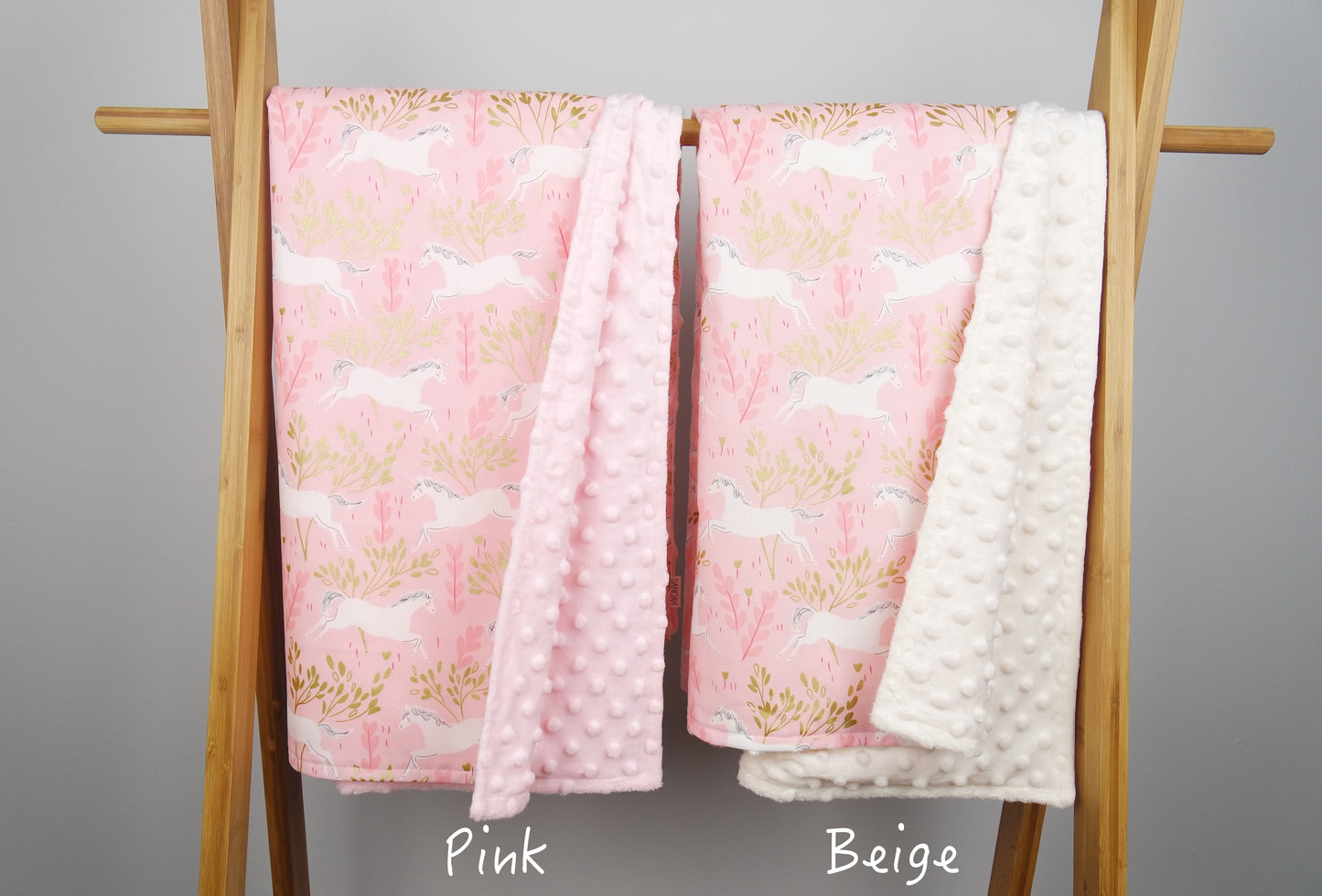 SALE -Pink & Gold Unicorn Baby Blanket