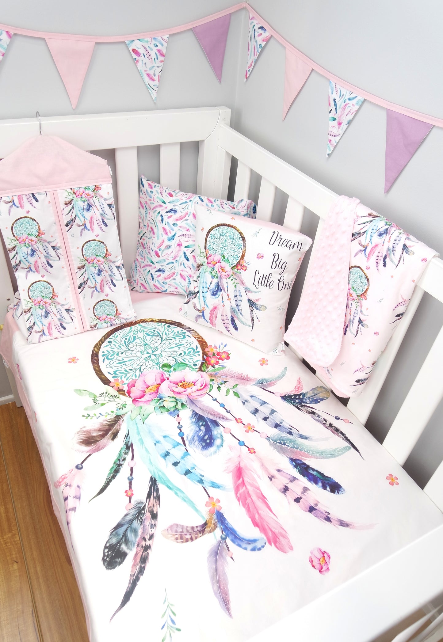Pink Dreamcatcher Minky Baby Blanket