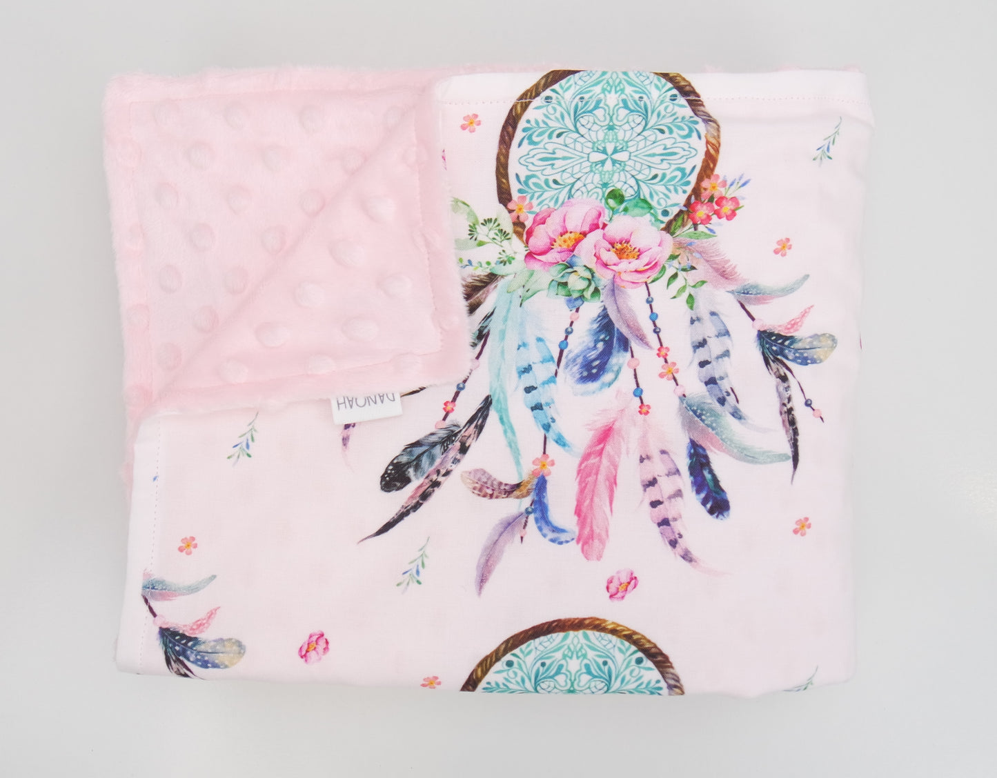 Pink Dreamcatcher Minky Baby Blanket